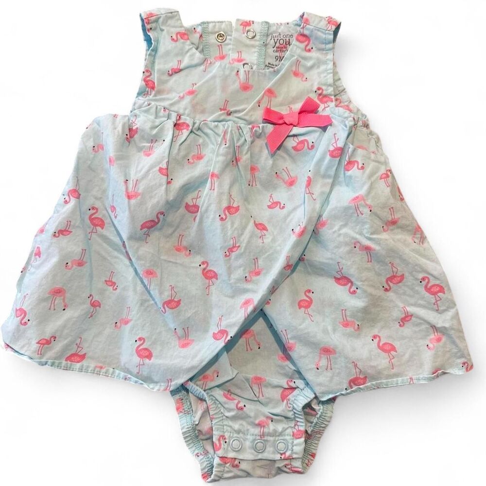 Carter-s Flamingo Summer onesie dress 9 months